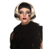 Peluca negra y rubia Lady Gaga
