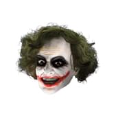 Máscara 3/4 de vinilo Joker con peluca para niño