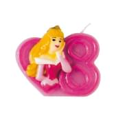 Vela número 8 Aurora Disney Princesas