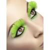 Pestañas con plumas verdes