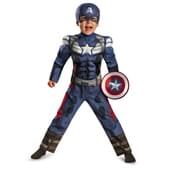 Disfraz de mini Capitán América Soldado de Invierno musculoso para niño
