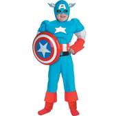 Disfraz de Capitán América musculoso niño